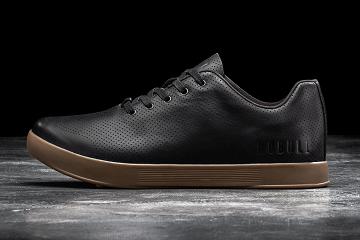 Black Nobull Dark Gum Leather Men's Trainers | CA M1402Q